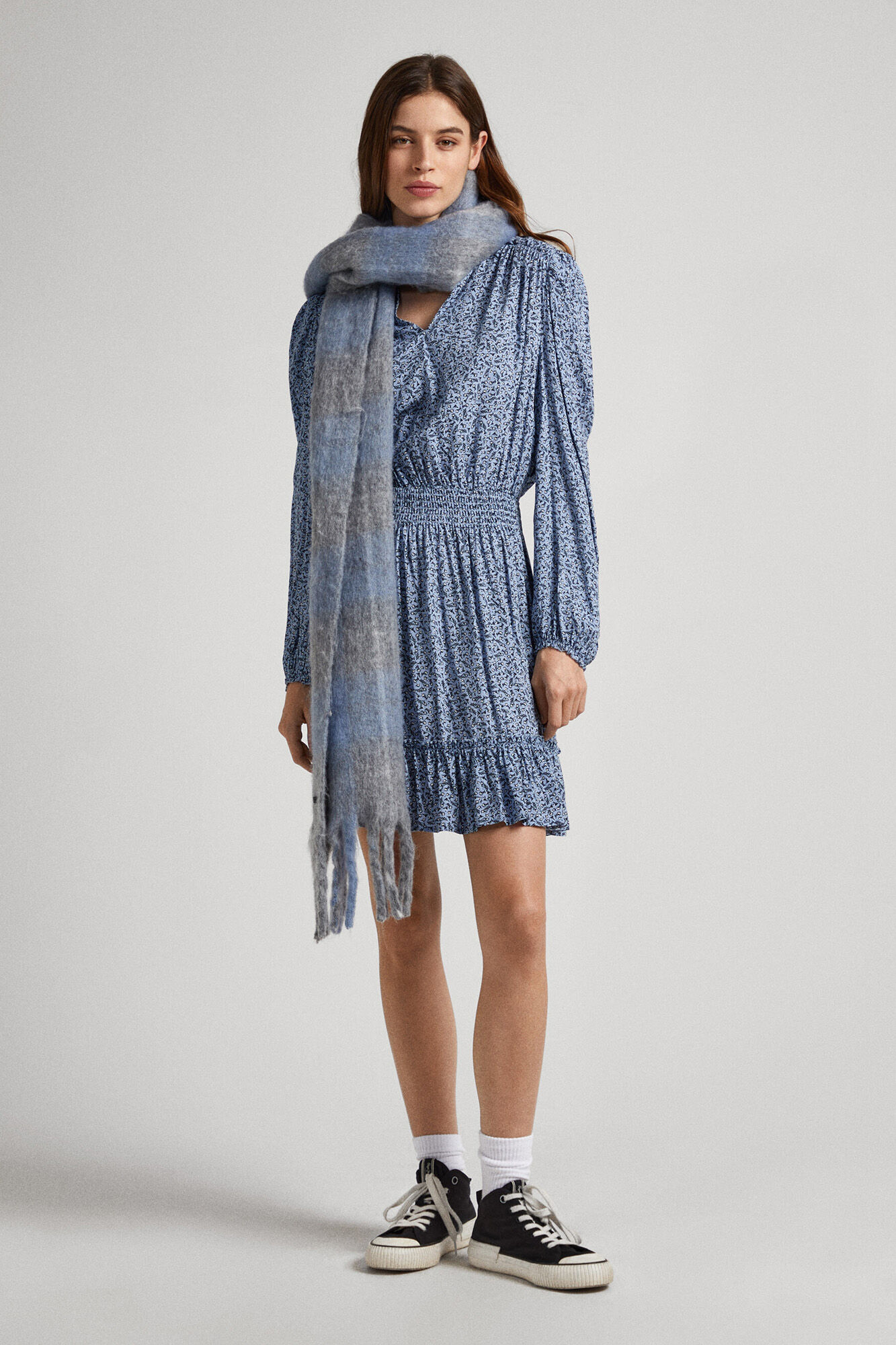 Vestido Dobby com Estampa Floral