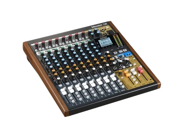 Tascam Model 12, 12 kanaler, Bluetooth, 16 W, Sort, Træ