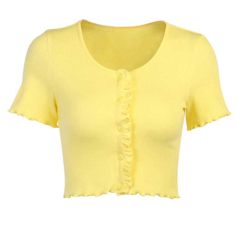 Femme Cradle - Top met korte mouwen en knoopjes