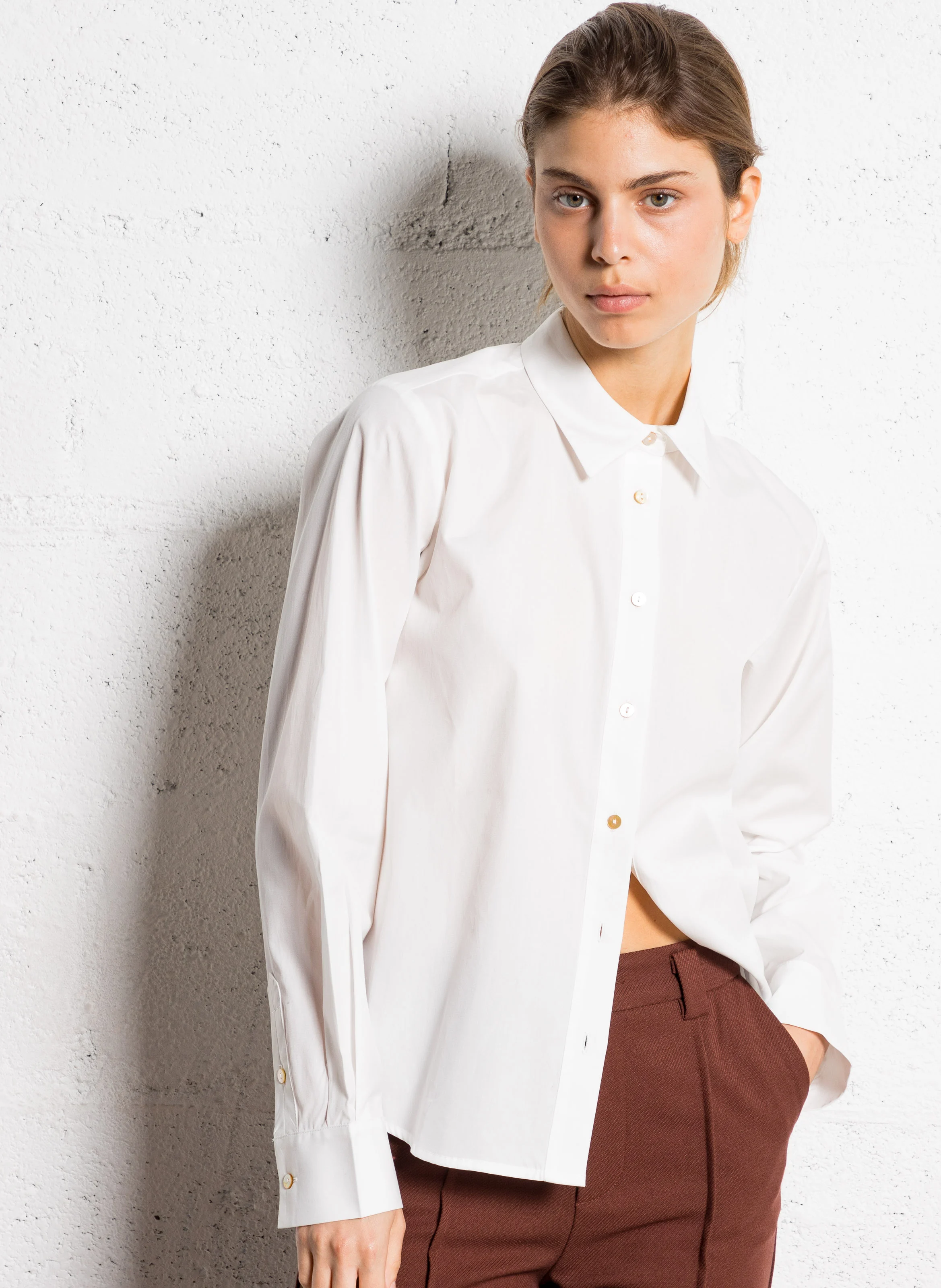 POL - Chemise col classique en coton | Blanc
