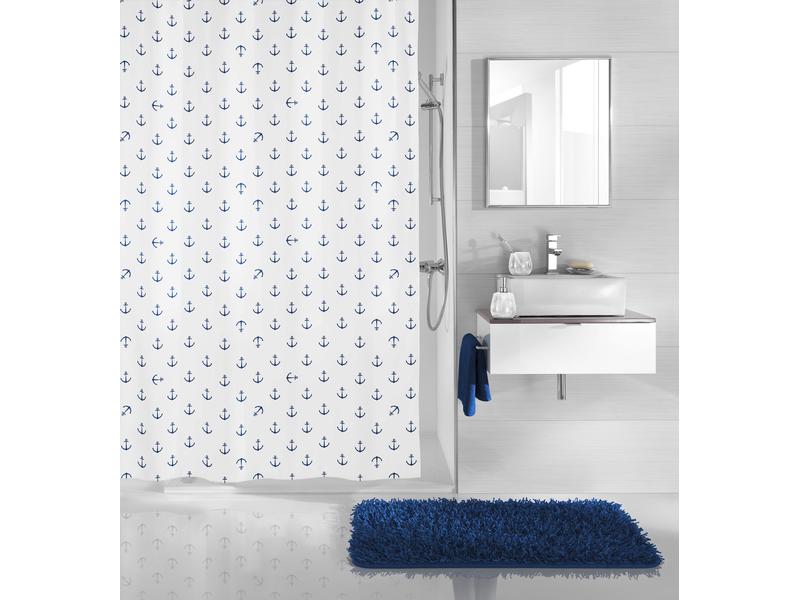 Kleine Wolke Duschvorhang Anchor 180 x 180 cm,  Dunkelblau/ Duschvorhang aus Polyester