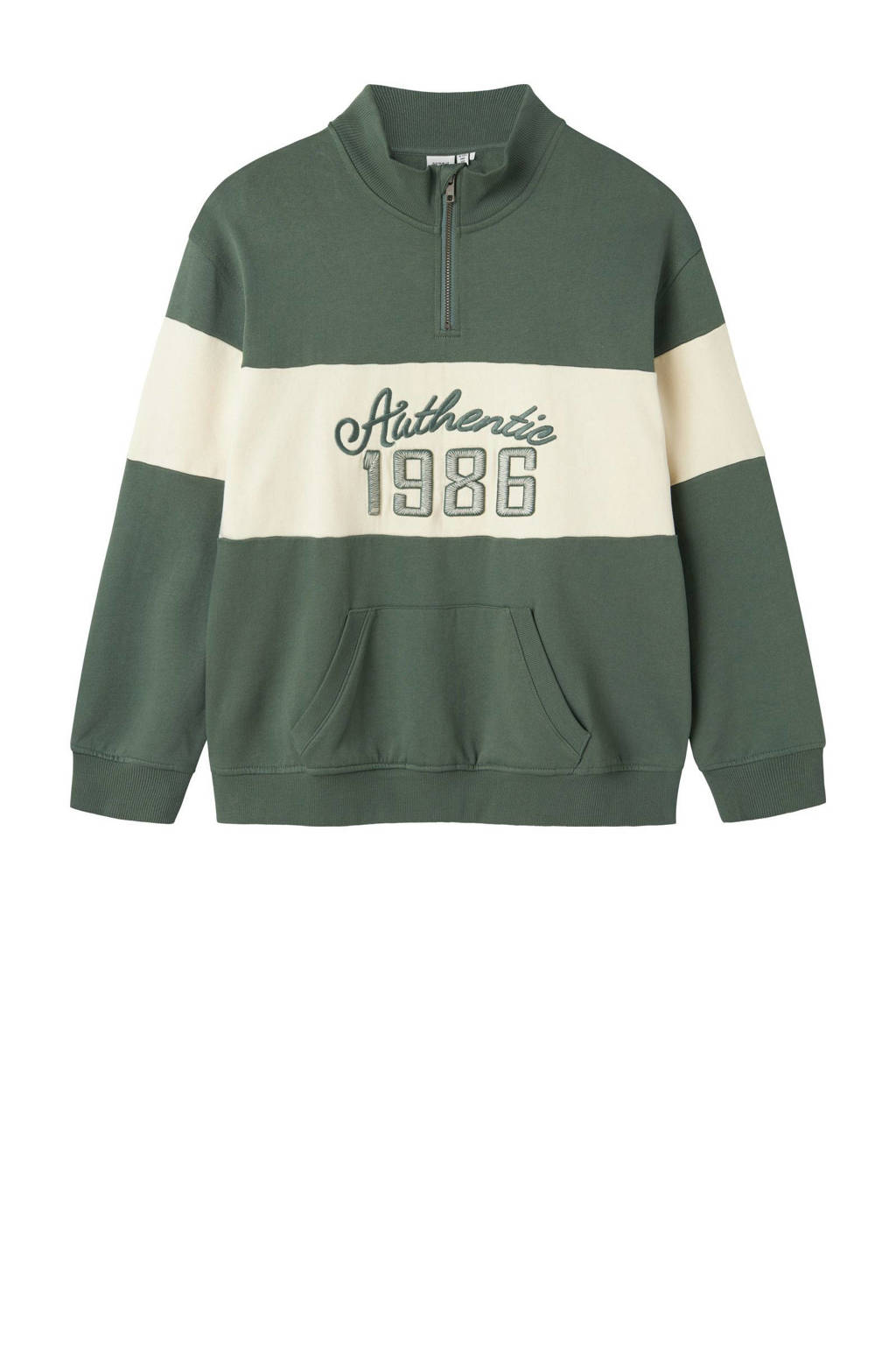 NAME IT sweater NKMRETA groen/ecru