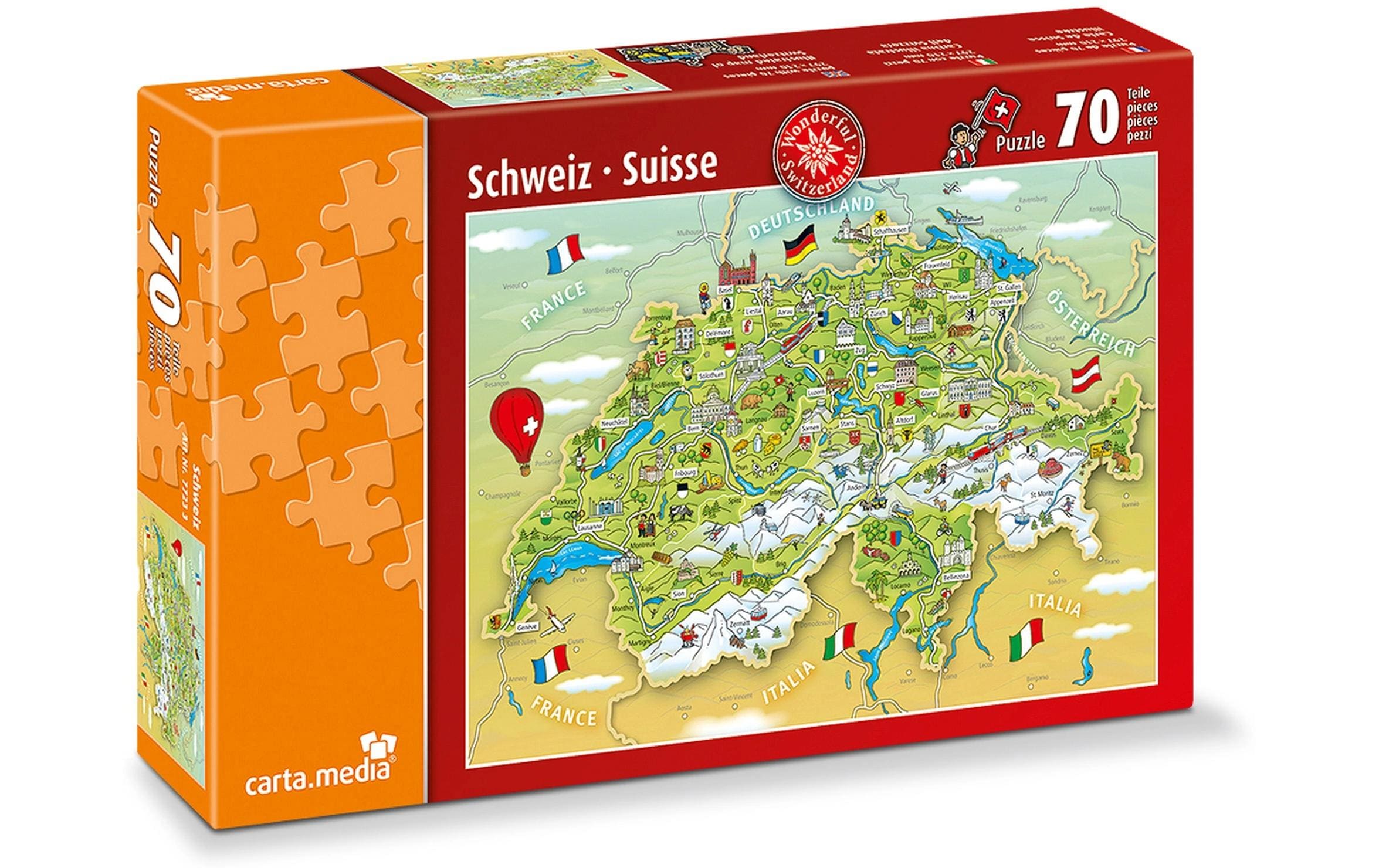 Puzzle Illustrierte SchweizerkarteQualitätspuzzle