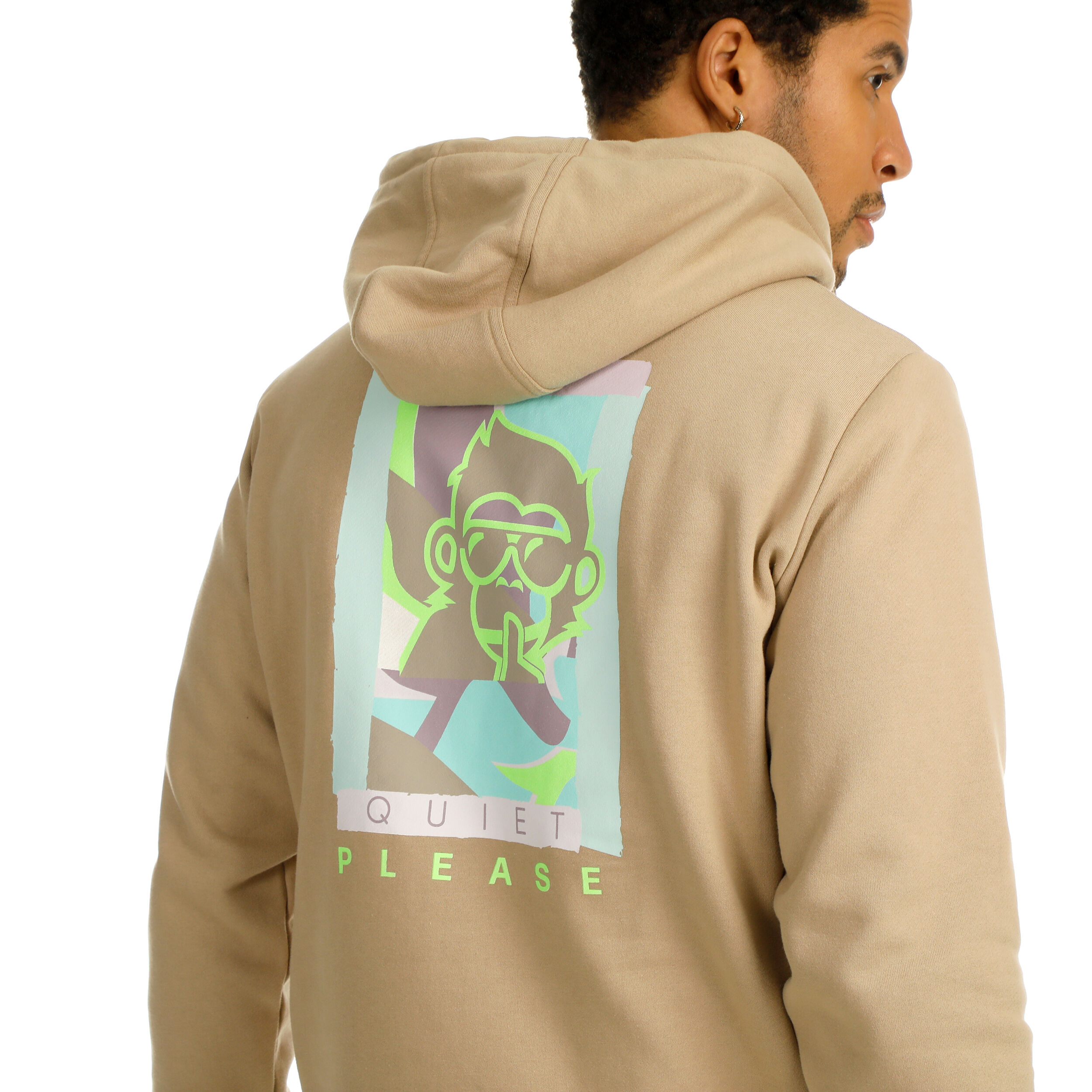 Quiet Please Wild Collage Sweat À Capuche Hommes - Beige , Multicouleur