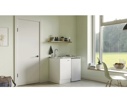 Flex Well Pantry Keuken Mini Keuken met Apparaten Wito 100 cm Wit Mat Gedemonteerd Omkeerbaar Versie