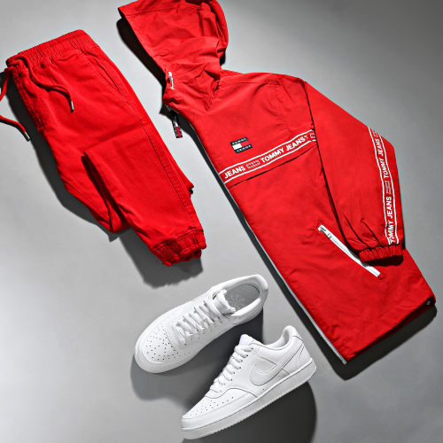 Veste Zippée Capuche Chicago Tape 3268 Rouge