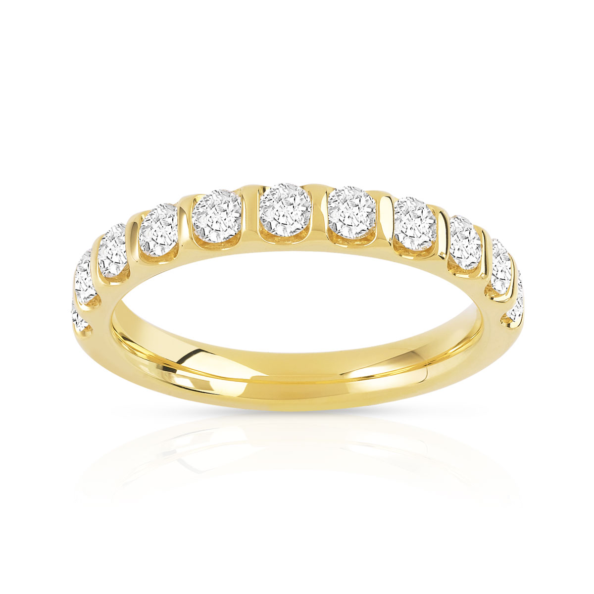 Alliance demi-tour or 750 jaune diamant H/P1