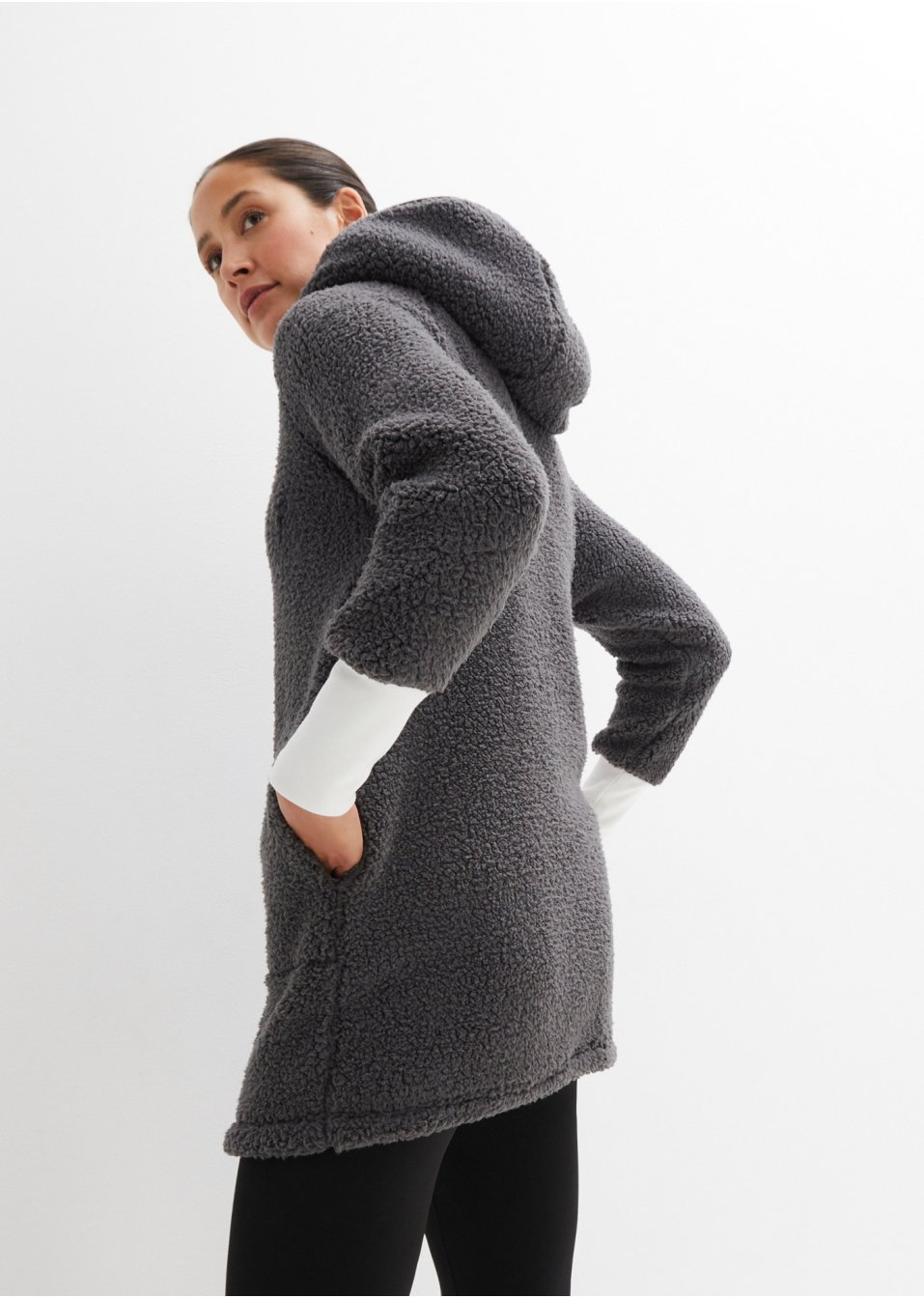 Veste en polaire peluche, oversize