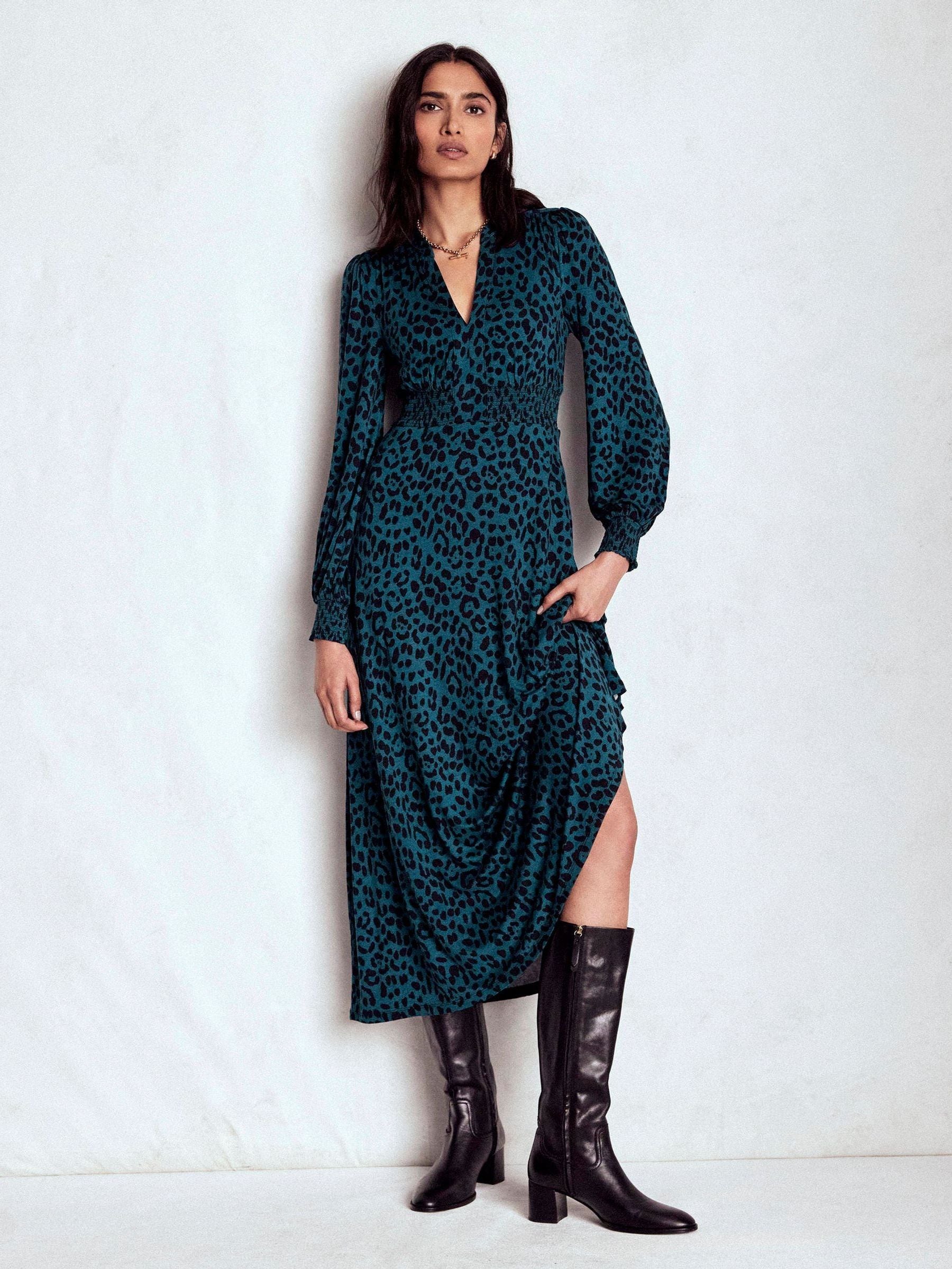 Boden Ivy gesmokte midi-jurk