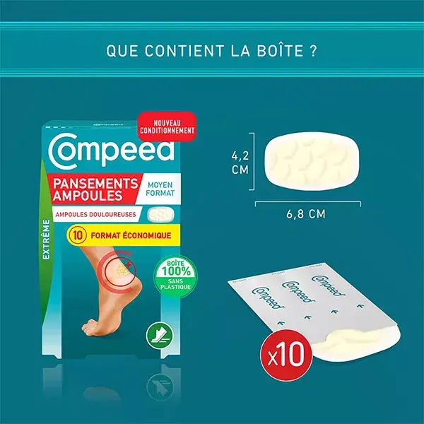 Curativos Compeed Extreme para bolhas, 10 unidades.