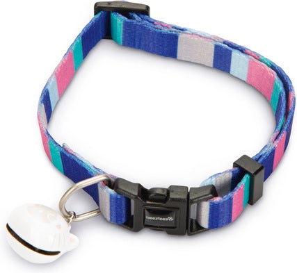 Beeztees kattenhalsband Stripes blauw 20-30 x 1 cm