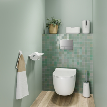 Tiger Toiletborstelhouder TESS met Swoop borstel flexibel wit/ lichtgrijs