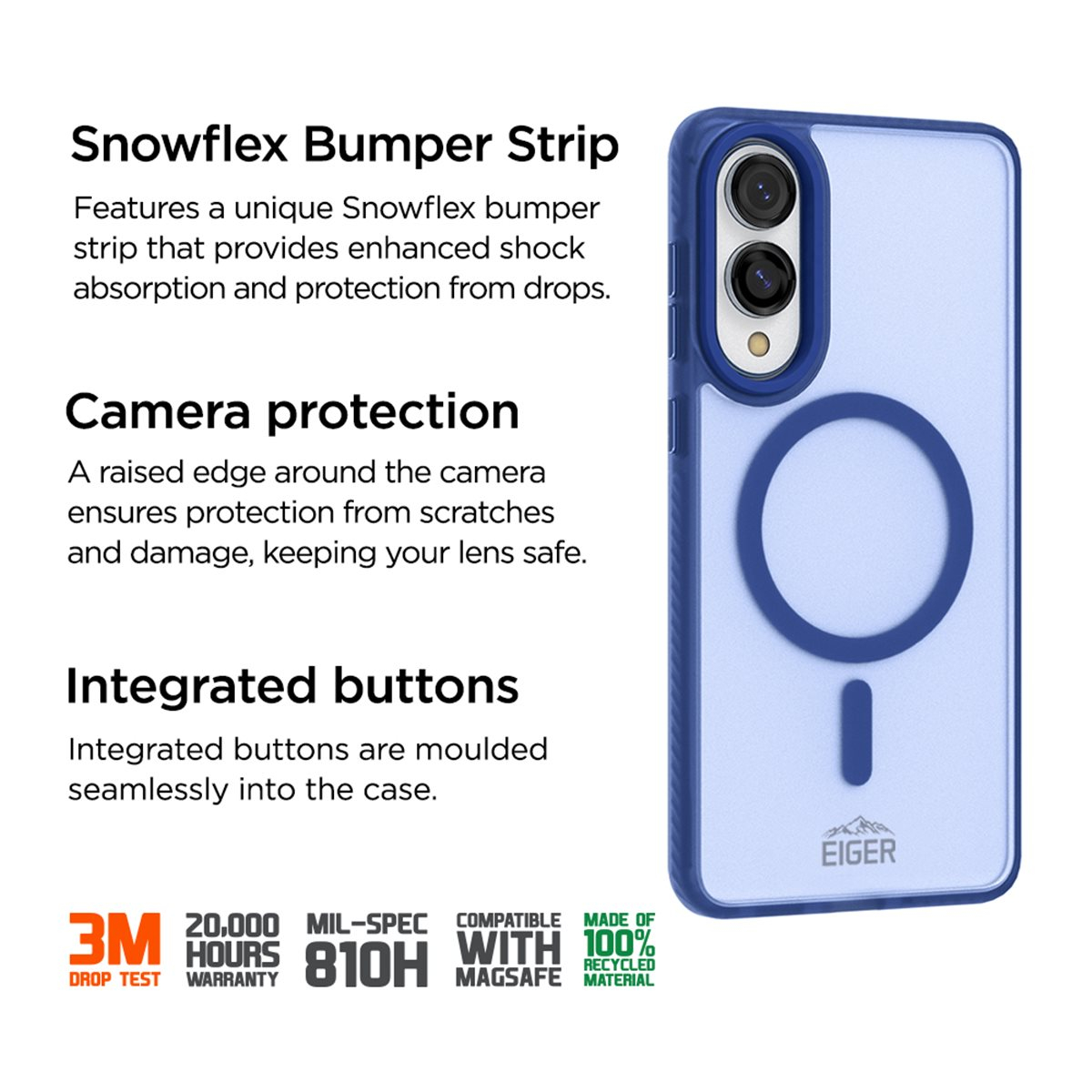 Samsung Galaxy S25 Edge Blizzard Case GRS Schutzhülle aus Recycelten Materialien MagSafe-Modul (EGCA00857) - Navy