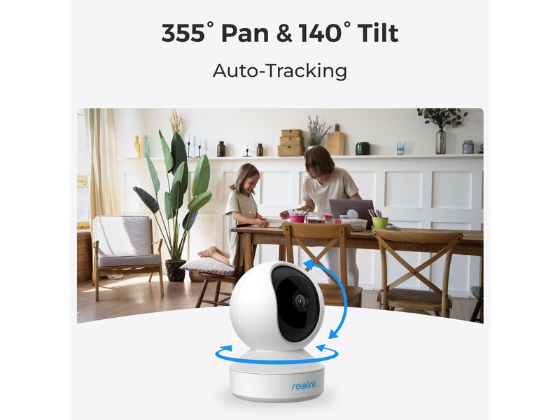 Reolink Netzwerkkamera E330 2K /5MP Flexible 2K /5MP PT-Indoor-WLAN-Kamera mit intelligenten Funktionen für die Innenraumüberwachung
