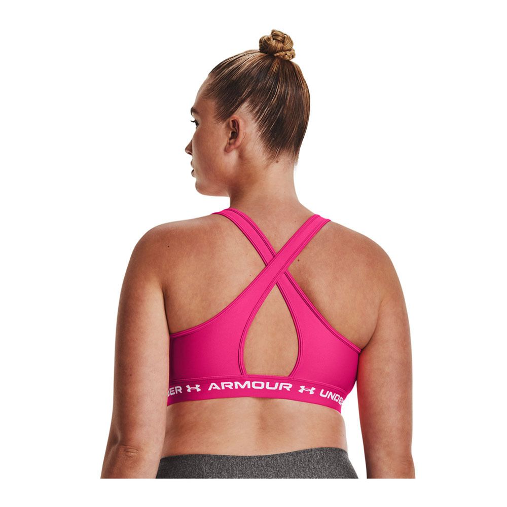 Under Armour CROSSBACK MID - Brassière Femme rose