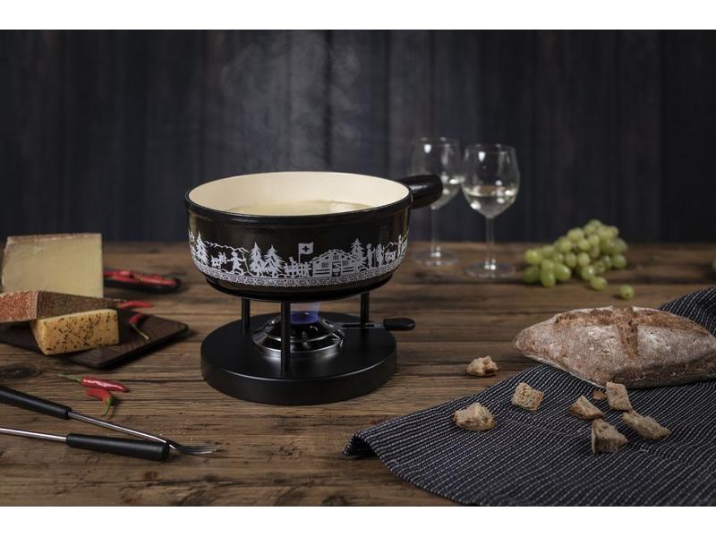 Kuhn Rikon Fondue-Caquelon Induktion Alpweide Schwarz Fonduepfanne