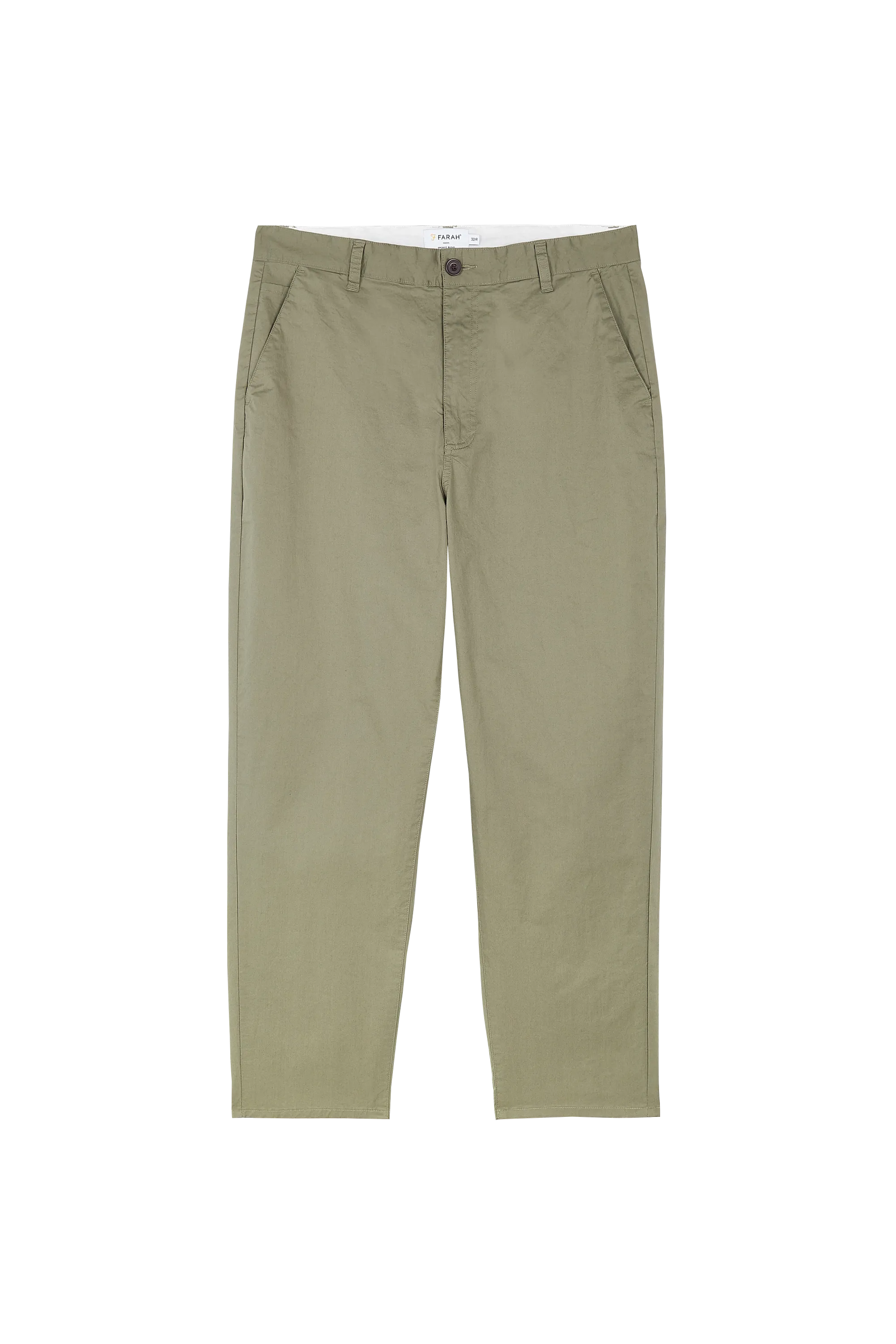 FARAH Pantalon droit en coton biologique HAWTIN STR PAPER Kaki