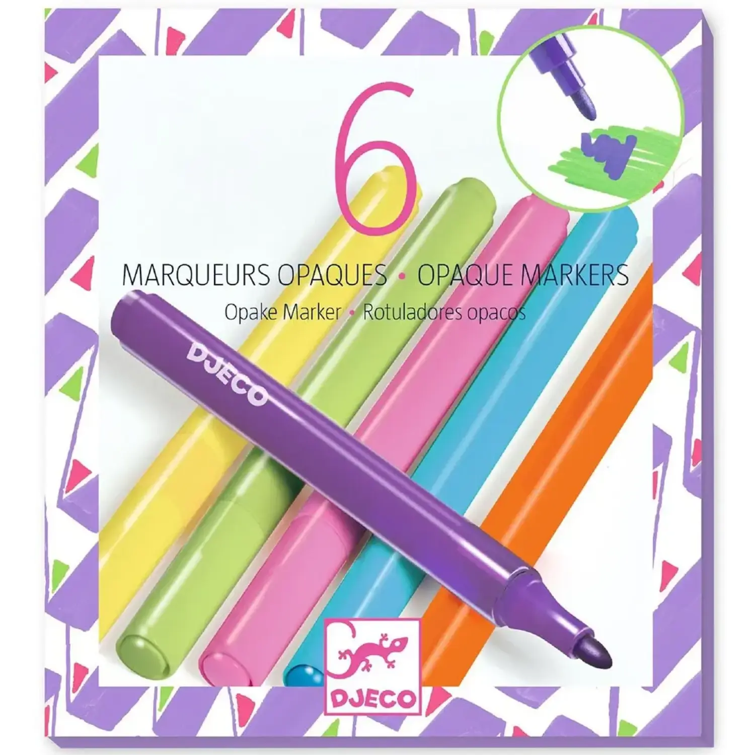 Djeco | Stiften 80's | Opaque markers 6 stuks