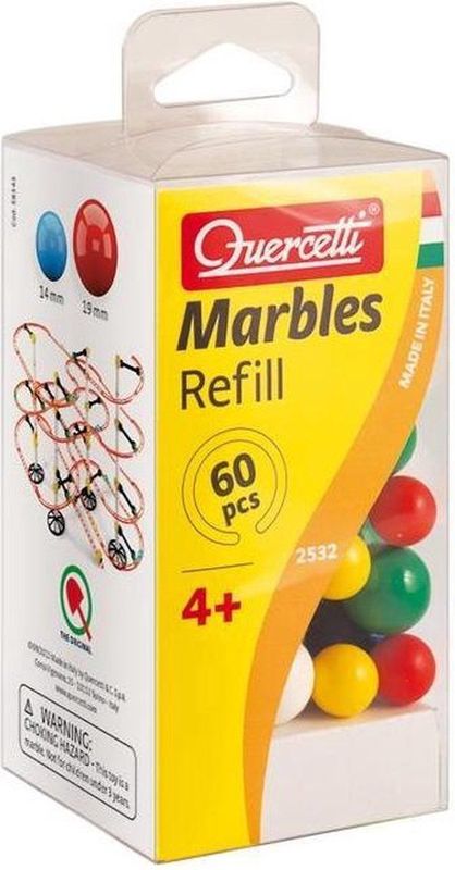 Quercetti - Kogels voor Knikkerbaan - 14 & 19 mm - 60 st.