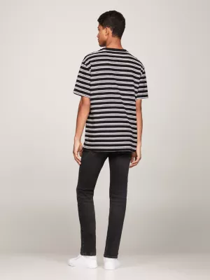 Camiseta listrada de gola redonda
