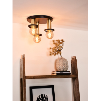 Lucide plafonnière Anaka 3x60W zwart