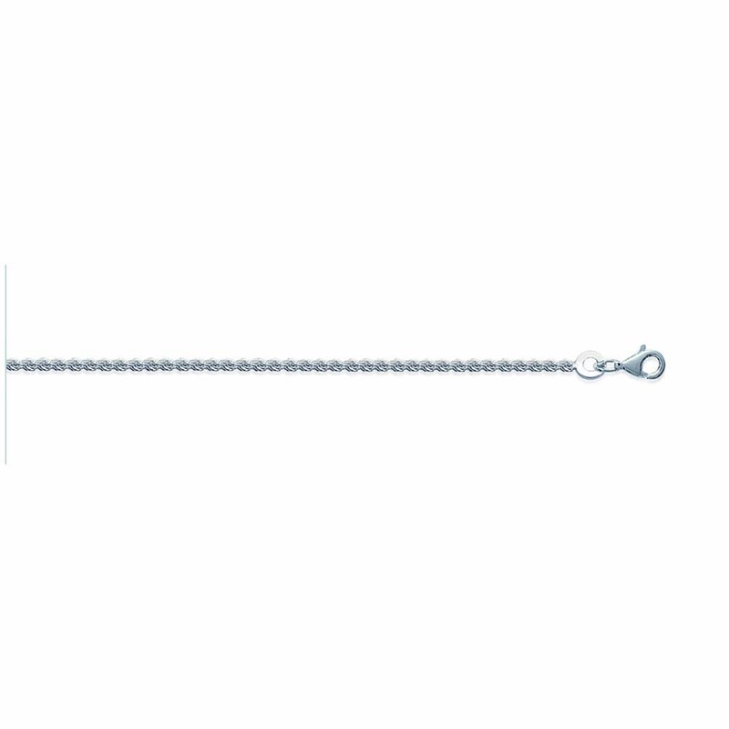 Chaine Femme - Argent 925 - Chaîne corde - Largeur : 1,75 mm - Longueur : 45 cm
