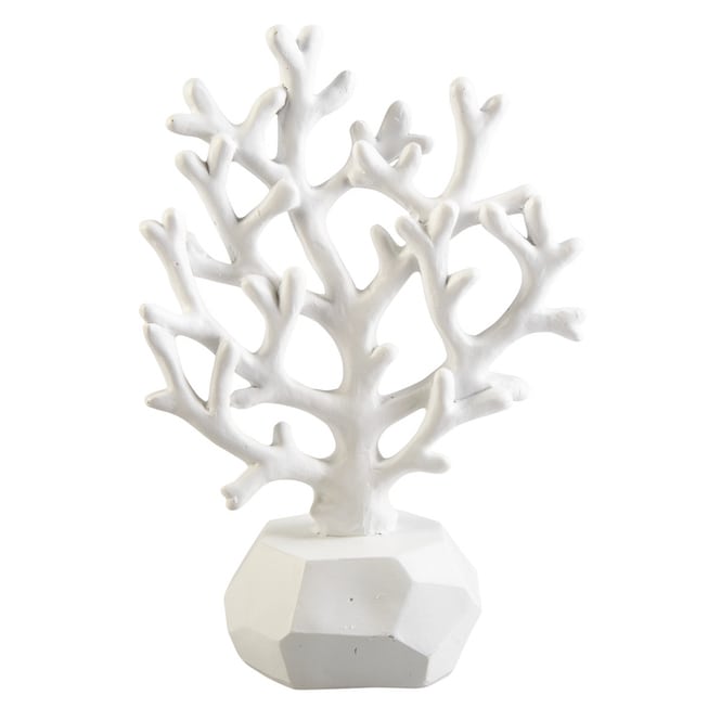 Deko-Koralle - weiß - aus Polyresin - ca. 13,5 x 6,5 x 19 cm