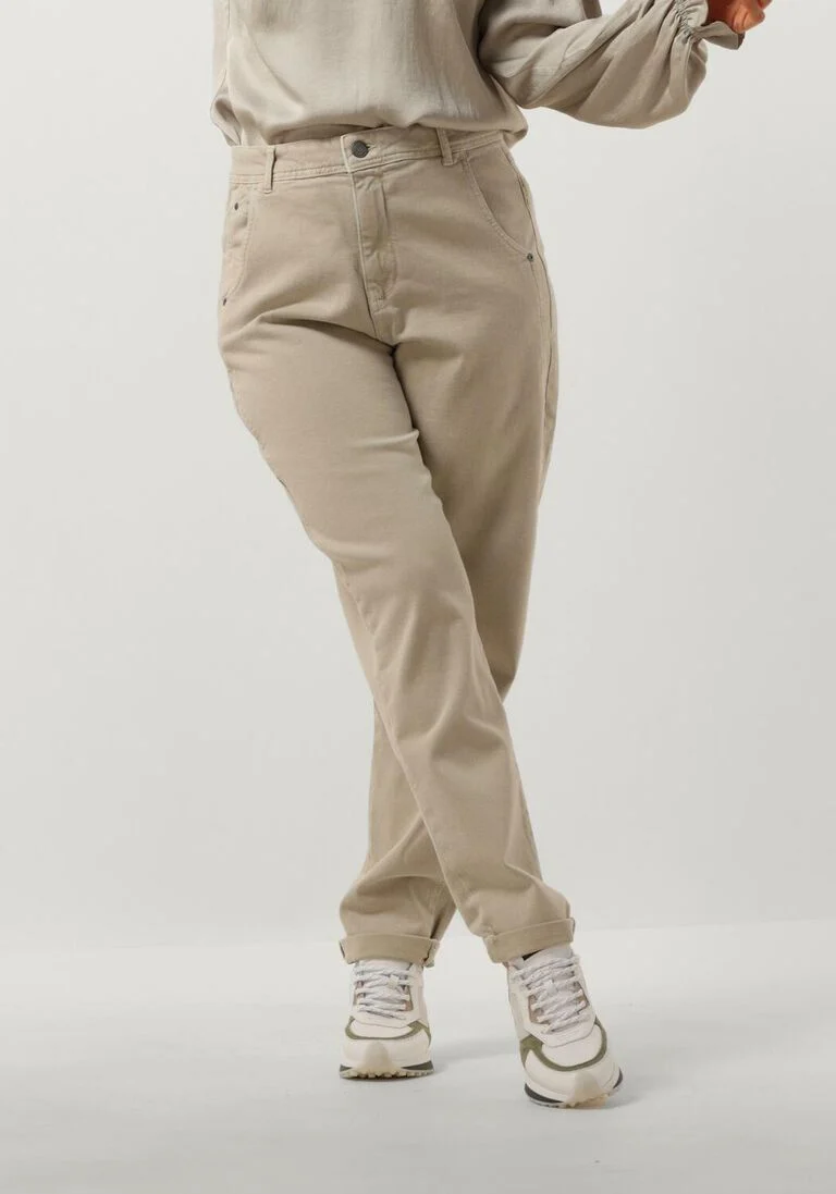 SUMMUM creme summum mom jeans barrel fit pants vintage comf stretch twill