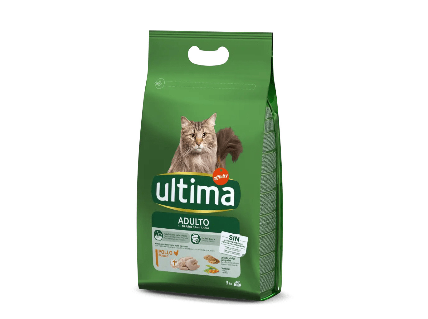 RAÇÃO PARA GATO ULTIMA COM FRANGO E ARROZ 3KG