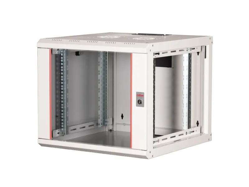 ROLINE 26.21.0003, Vægmonteret stativ, 9U, Nøglelås, Rack skinner, 12,2 kg, Grå