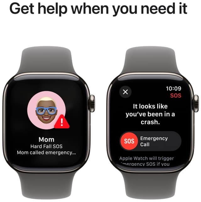 Apple Watch S10 46mm GPS+Cel (Natural Titanium/Stone Grey sportsrem) S/M