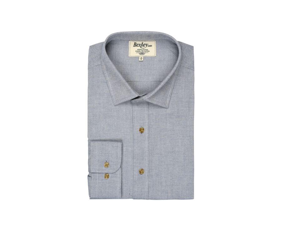 Chemise Oxford coton bleu gris clair - EVRARD