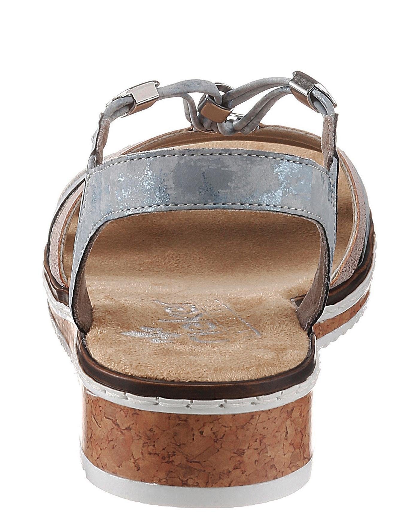 Rieker Riemchensandale  , Sommerschuh, Sandalette, Keilabsatz, mit dezenter Schmuckverzierung