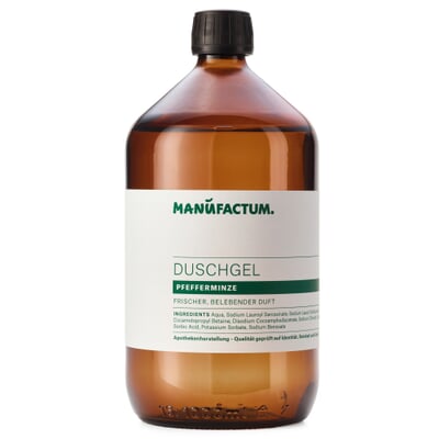 Manufactum Duschgel, Pfefferminze, 1-l-Glasflasche