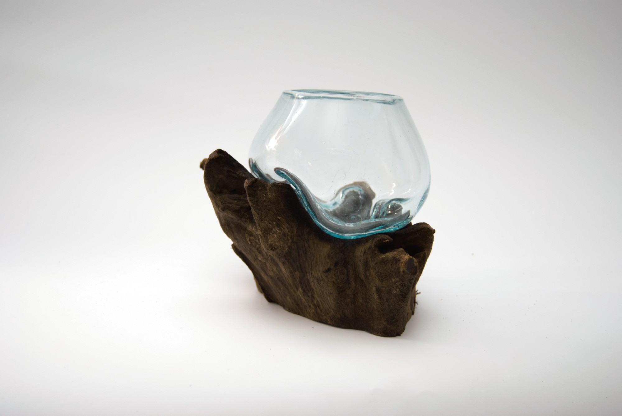 Glasvase aus Wurzelholz, B ca. 20 cm, H ca. 20 cm, T ca. 20 cm von fischer's lagerhaus