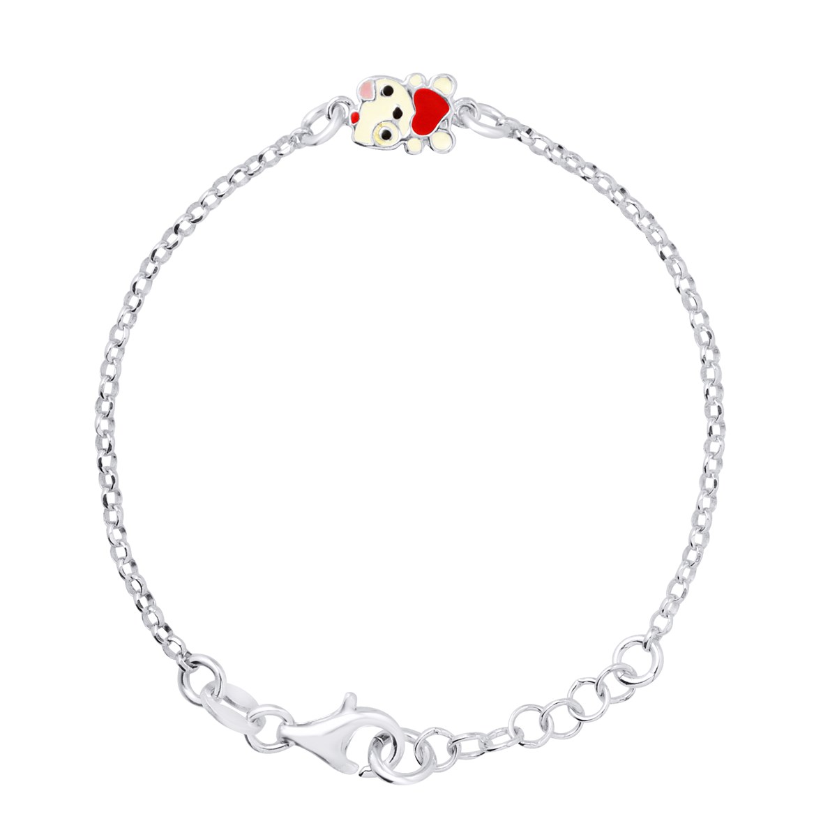Bracelet OURSON COEUR ROUGE - Argent 925
