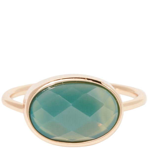 Bague - Laiton doré & agate verte
