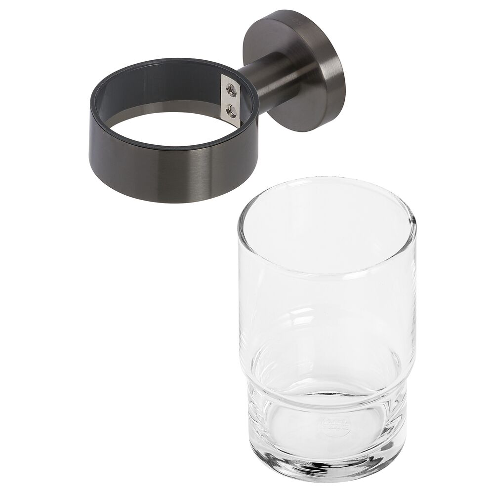 Geesa Nemox glashouder met glas zwart metaal geborsteld