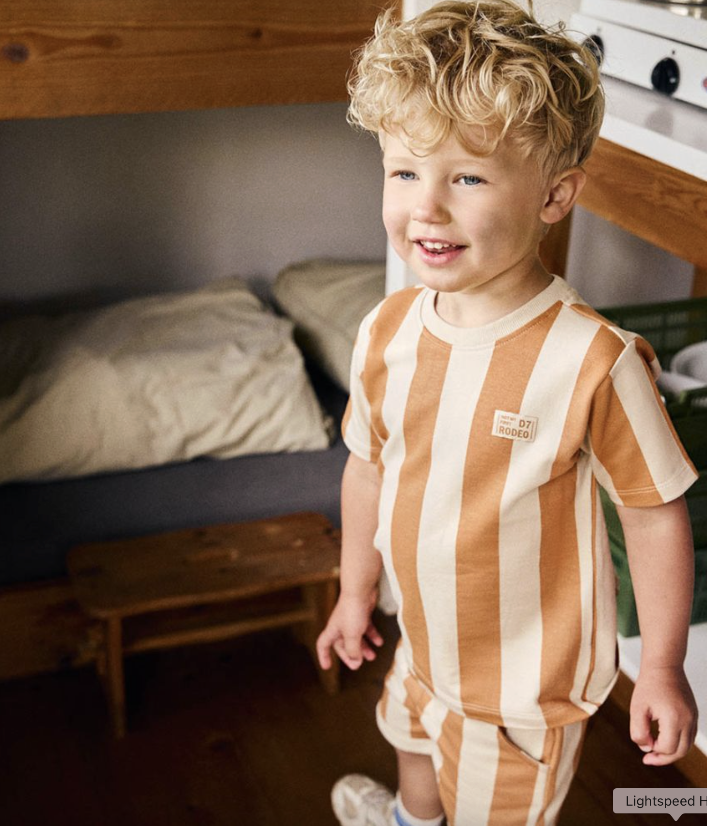 Daily7 Daily7 t-shirt big stripe sandstone