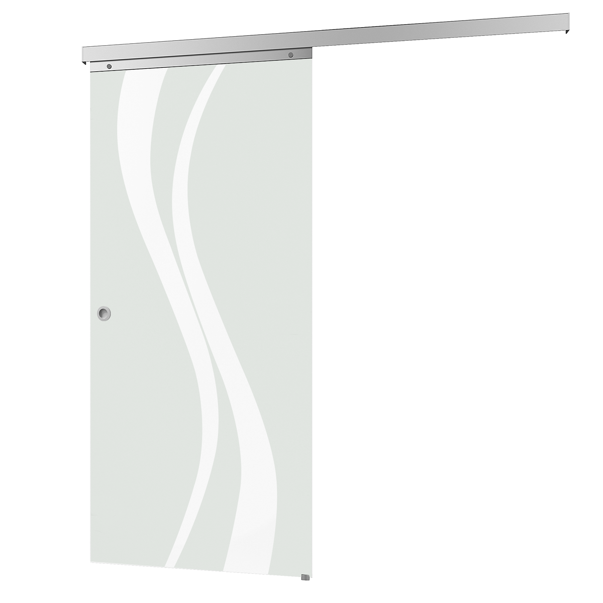 Glazen schuifdeur, golfpatroon, 1025x2200 mm, binnendeur, glazen schuifdeur - verzonken handgreep