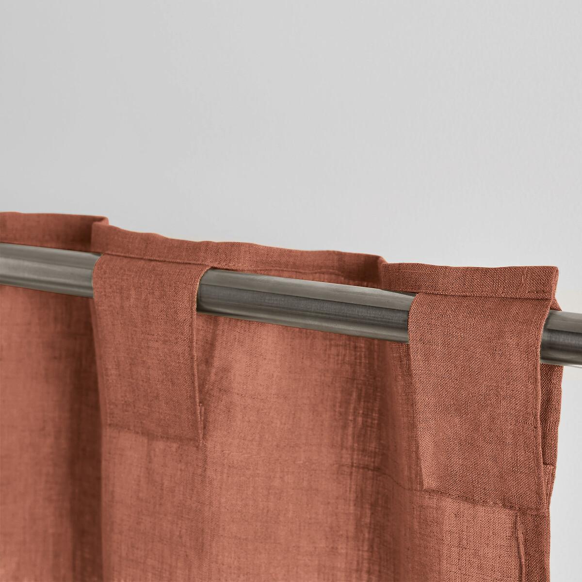 LA REDOUTE INTERIEURS<br>Cortina de linho lavado com laços ocultos, radiador, Onega