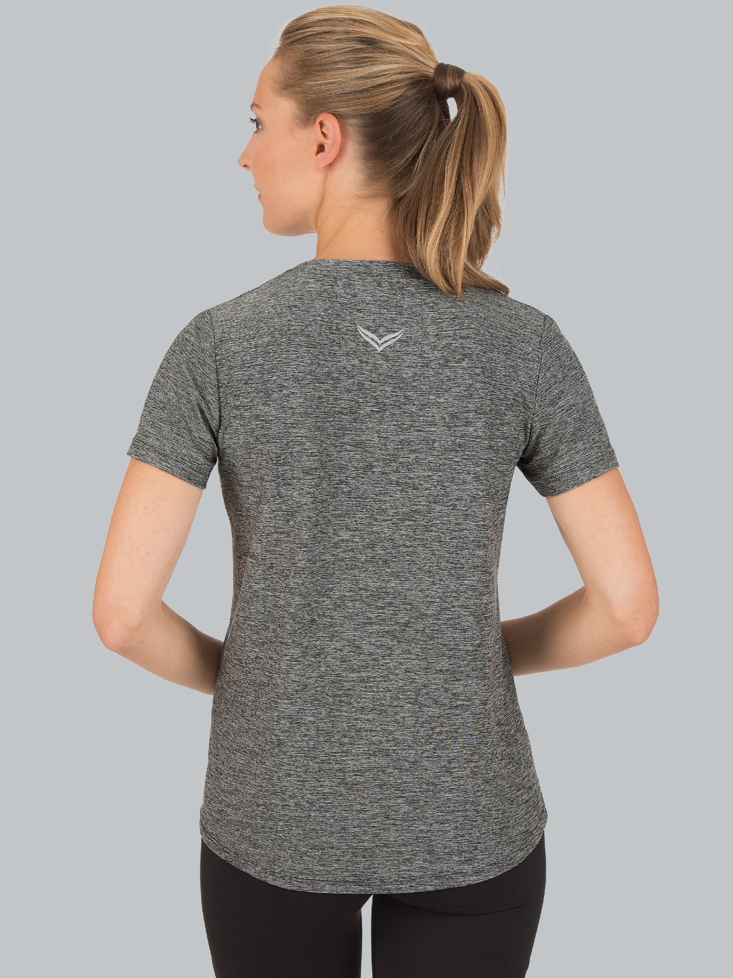 Sportshirt in Melange-Optik Schwarz/bunt
