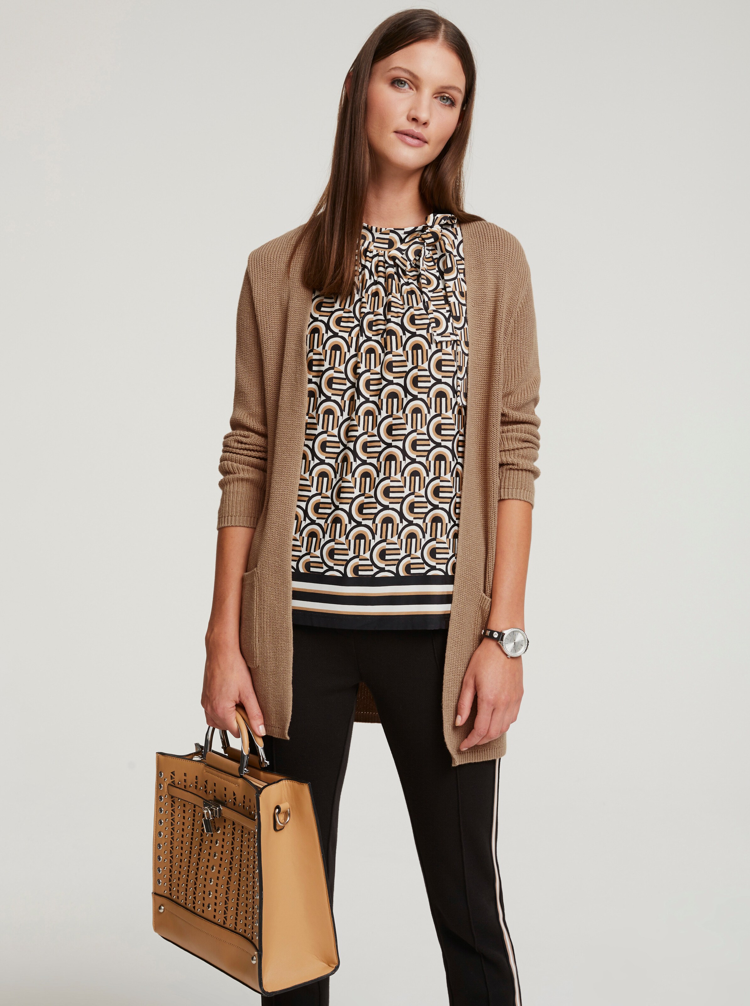 Long-Strickjacke