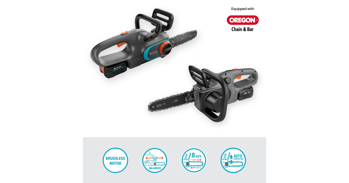 GARDENAAccukettingzaag PowerSaw 250/18V Solo  (Grijs/turquoise, Accu en oplader niet inbegrepen, POWER FOR ALL ALLIANCE)