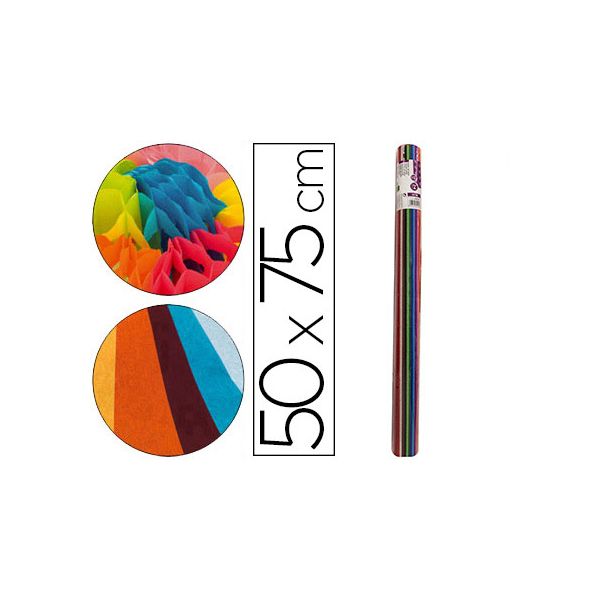 Liderpapel Rolo de Papel Seda 12 Cores 17g de 24 Folhas 50x75cm