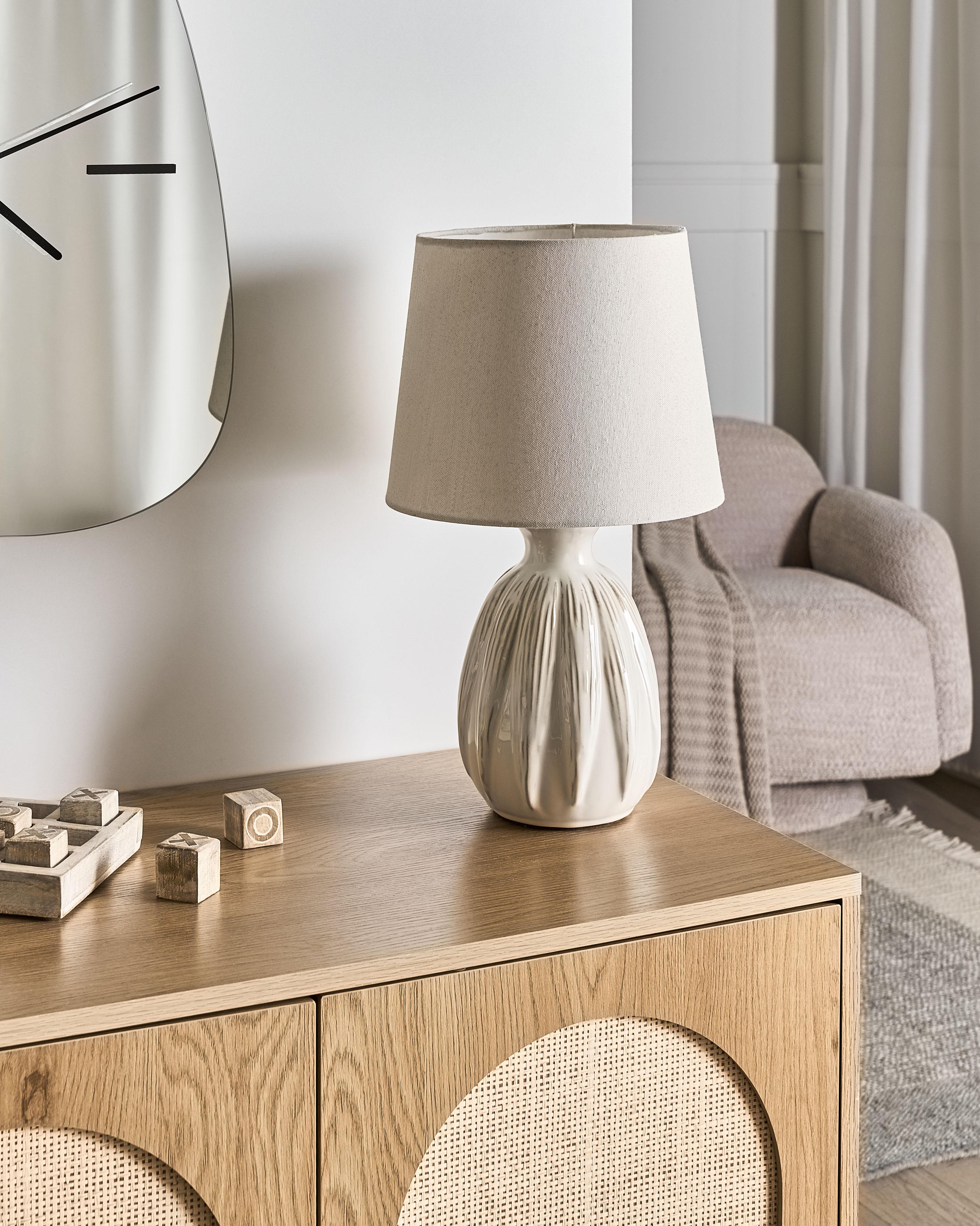 Tafellamp AGUAN Keramiek Lichtbeige