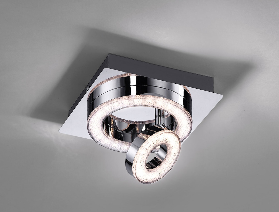 JUST LIGHT LED Deckenlampe TIM 17 x 17 cm chromfarbig