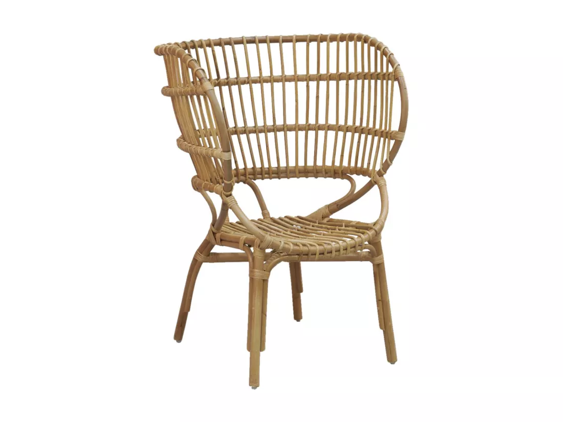Grand fauteuil en rotin Empire