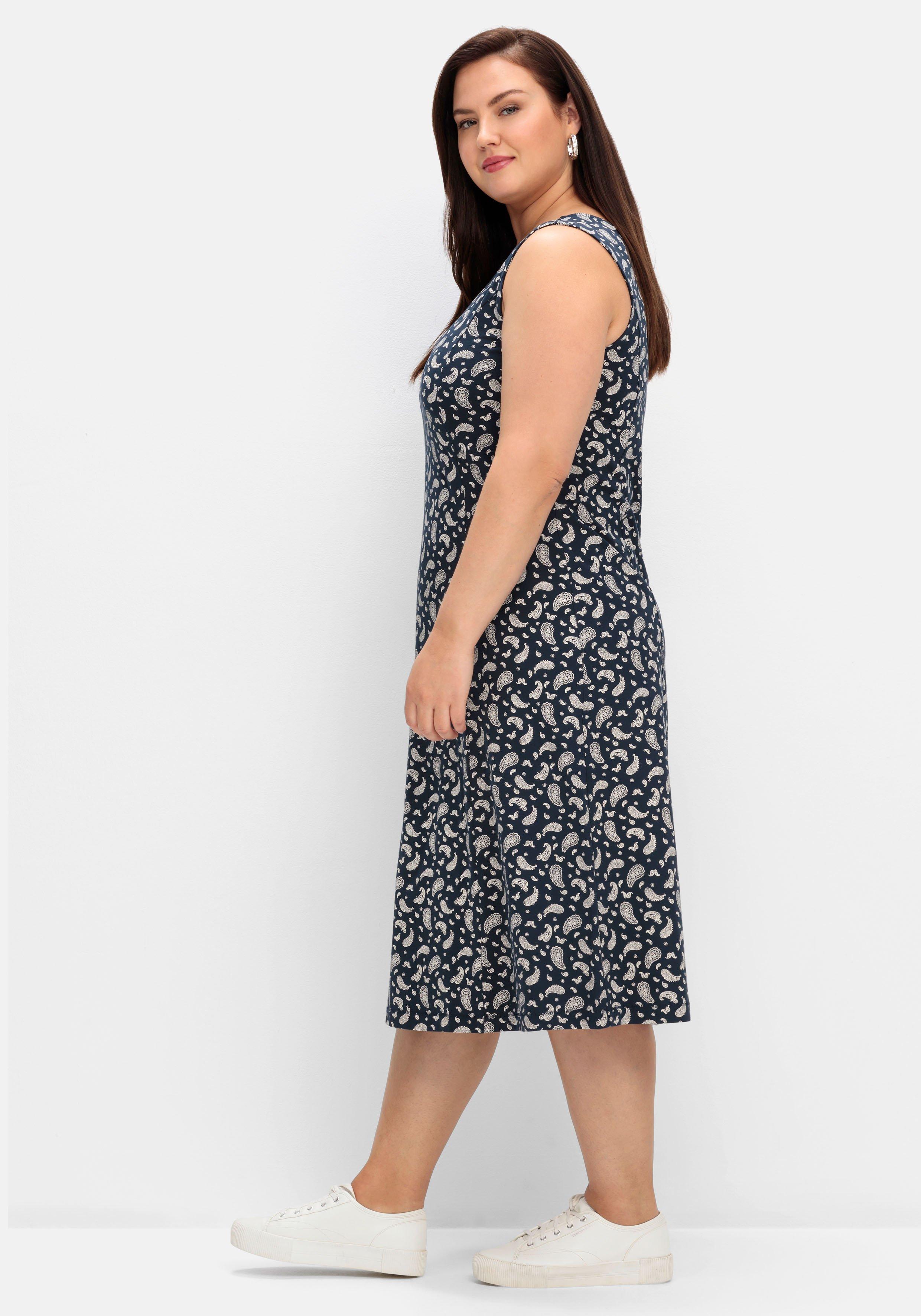 Jerseykleid in Midilänge, mit Paisleydruck