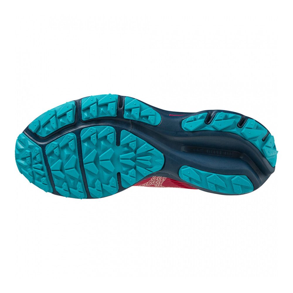 Mizuno WAVE RIDER GTX - Chaussures trail Femme jazzy/blue opal/bluebird